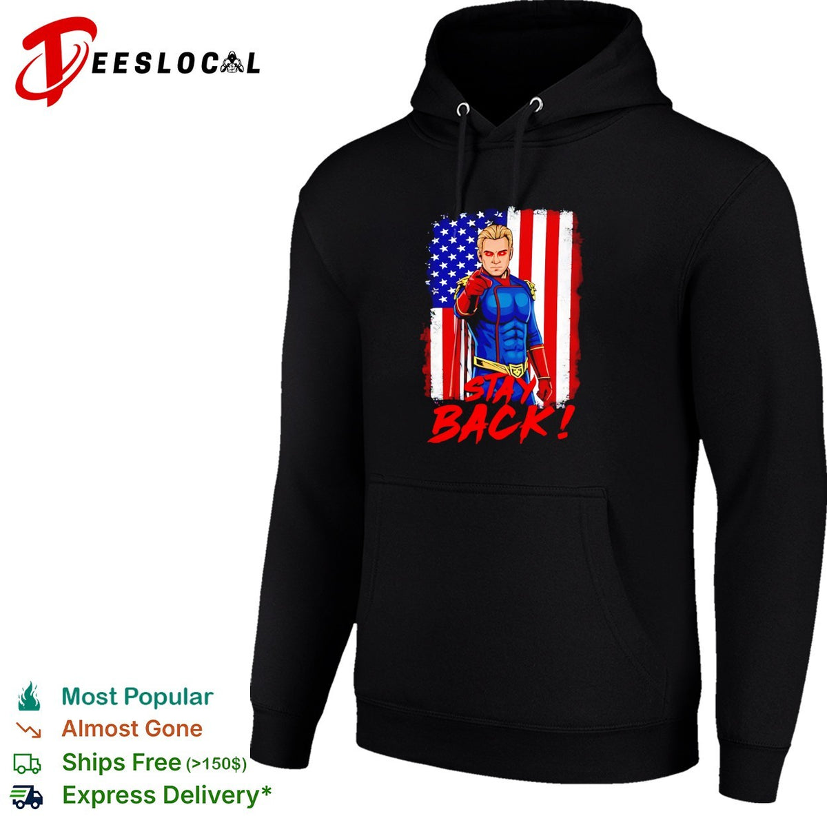 Homelander stay back superhero The Boys USA flag shirt