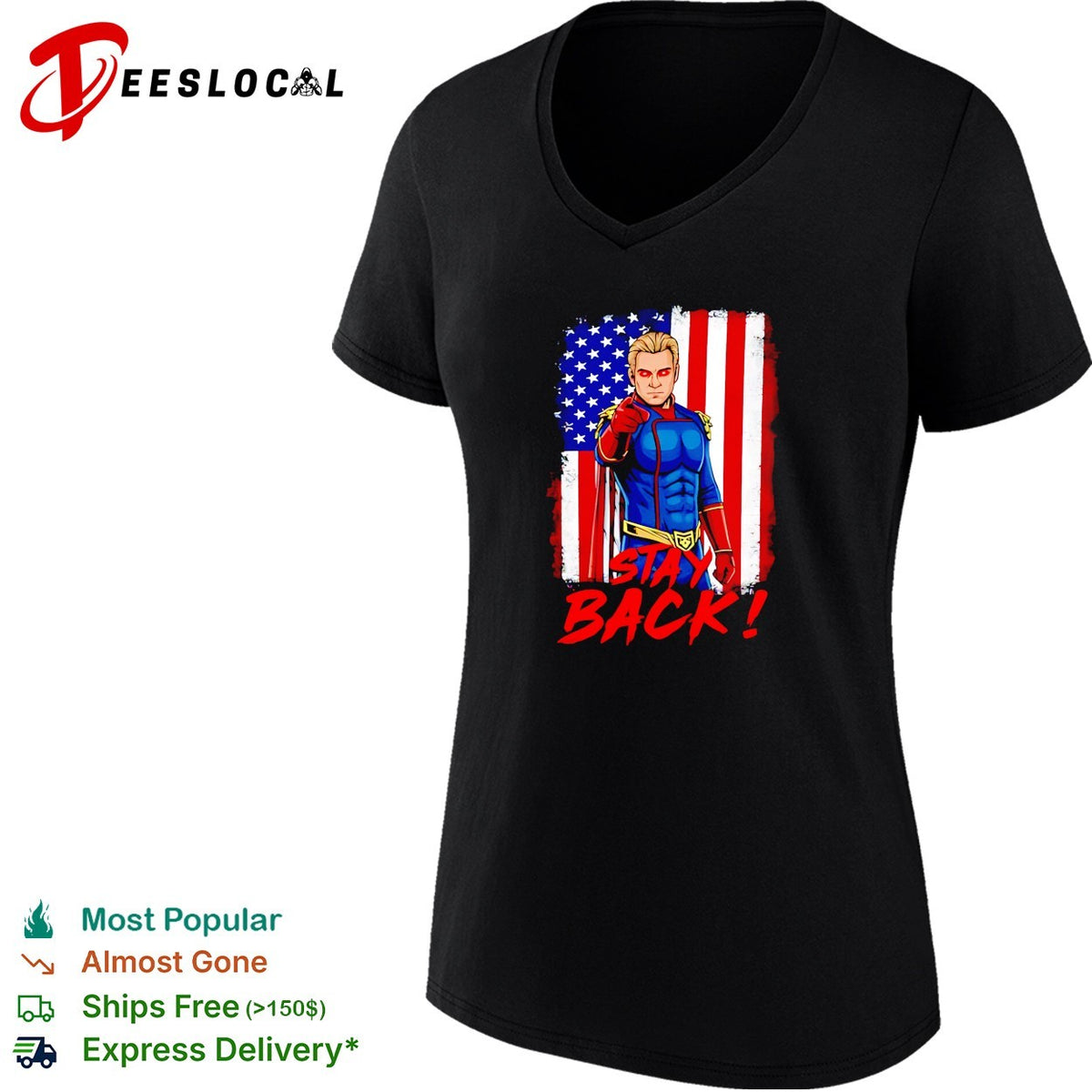Homelander stay back superhero The Boys USA flag shirt