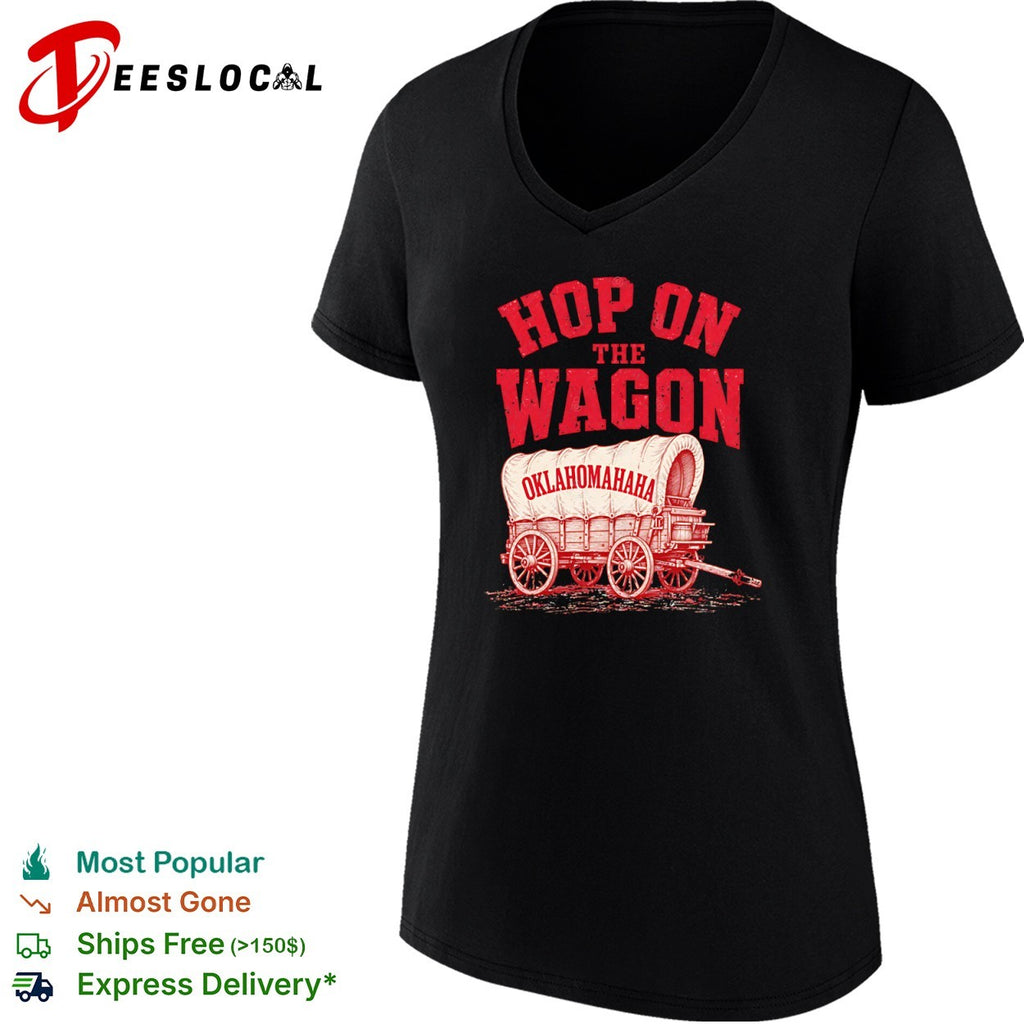 Hop on the Wagon Oklahoma Sooners OklahomaHaha Basketball Shirt