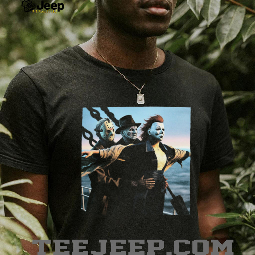 Horror Icons Titanic Parody Jason Michael Freddy T Shirt