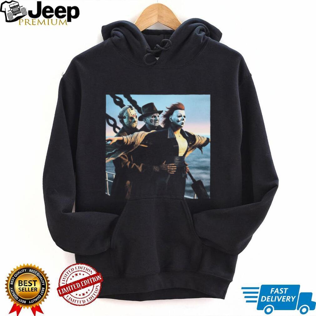 Horror Icons Titanic Parody Jason Michael Freddy T Shirt