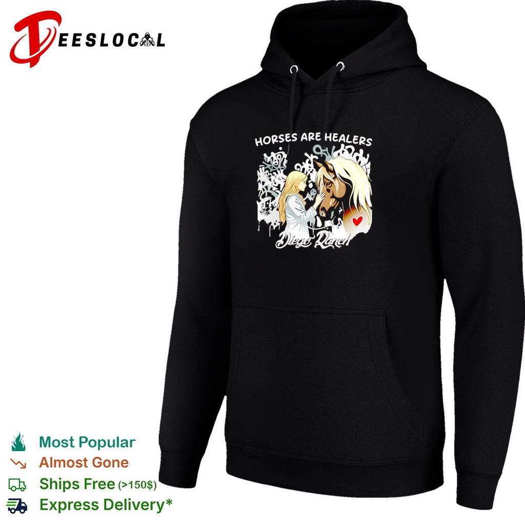 Horses are healers Diego Ranch cowgirl with horse dark graphic shirt