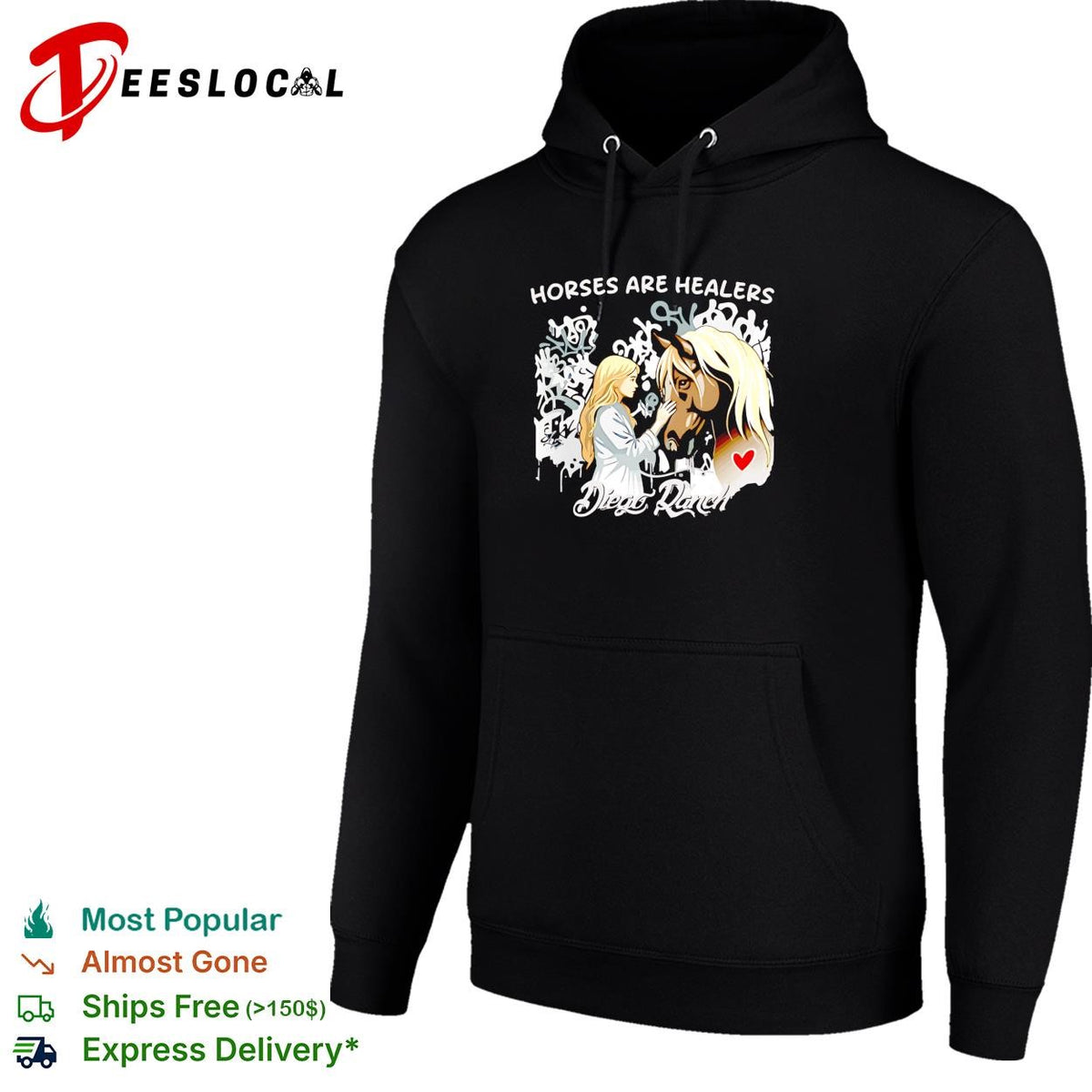 Horses are healers Diego Ranch cowgirl with horse dark graphic shirt