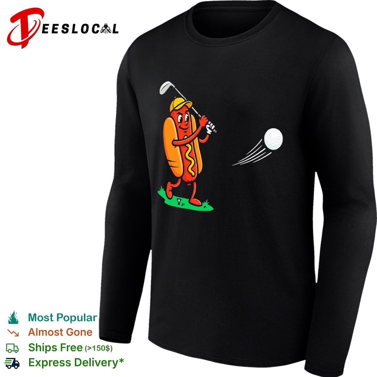 Dog Golf Player Cartoon Sports shirt