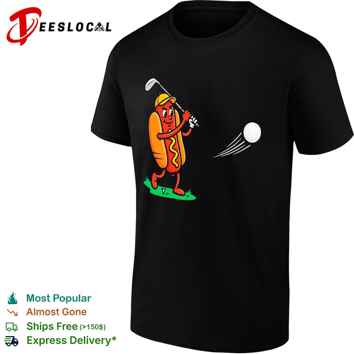 Dog Golf Player Cartoon Sports shirt