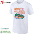 Hotter than a hoochie coochie alligator floating on a pool float summer shirt
