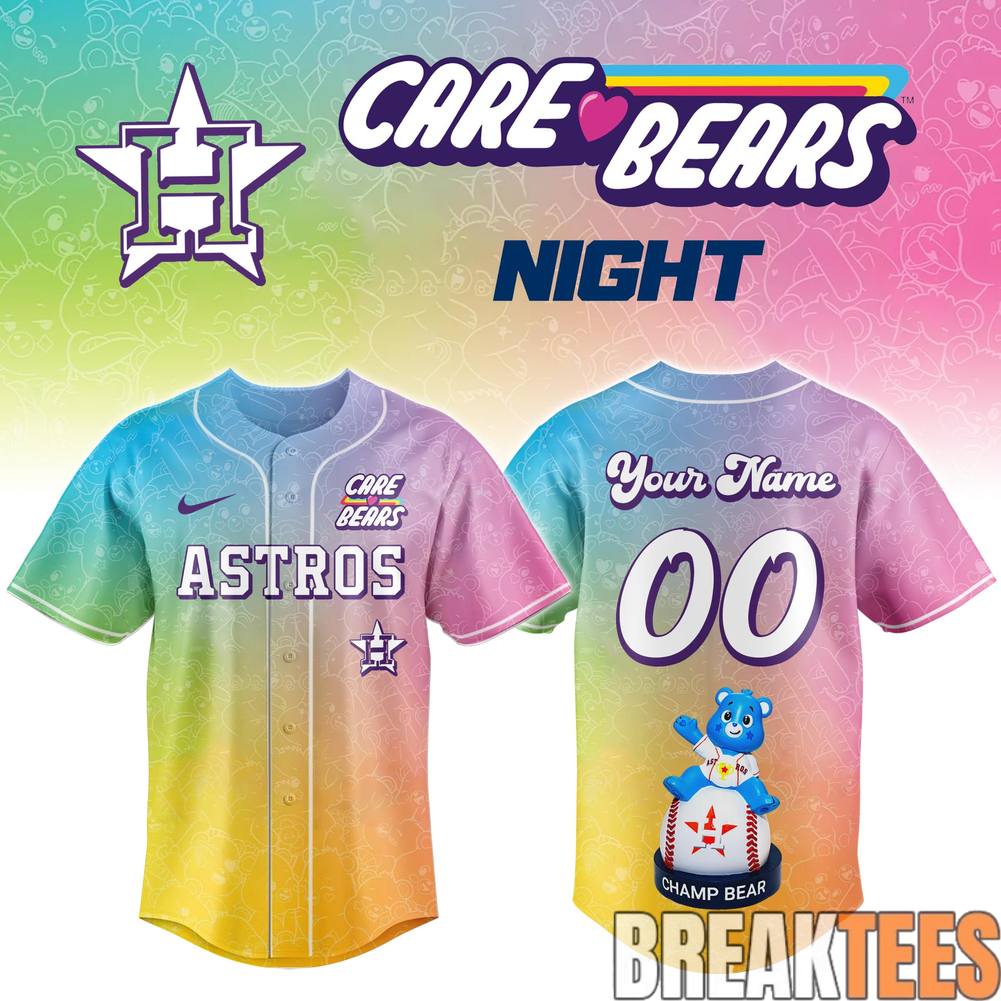 Houston Astros Care Bears Night Custom Baseball Jersey
