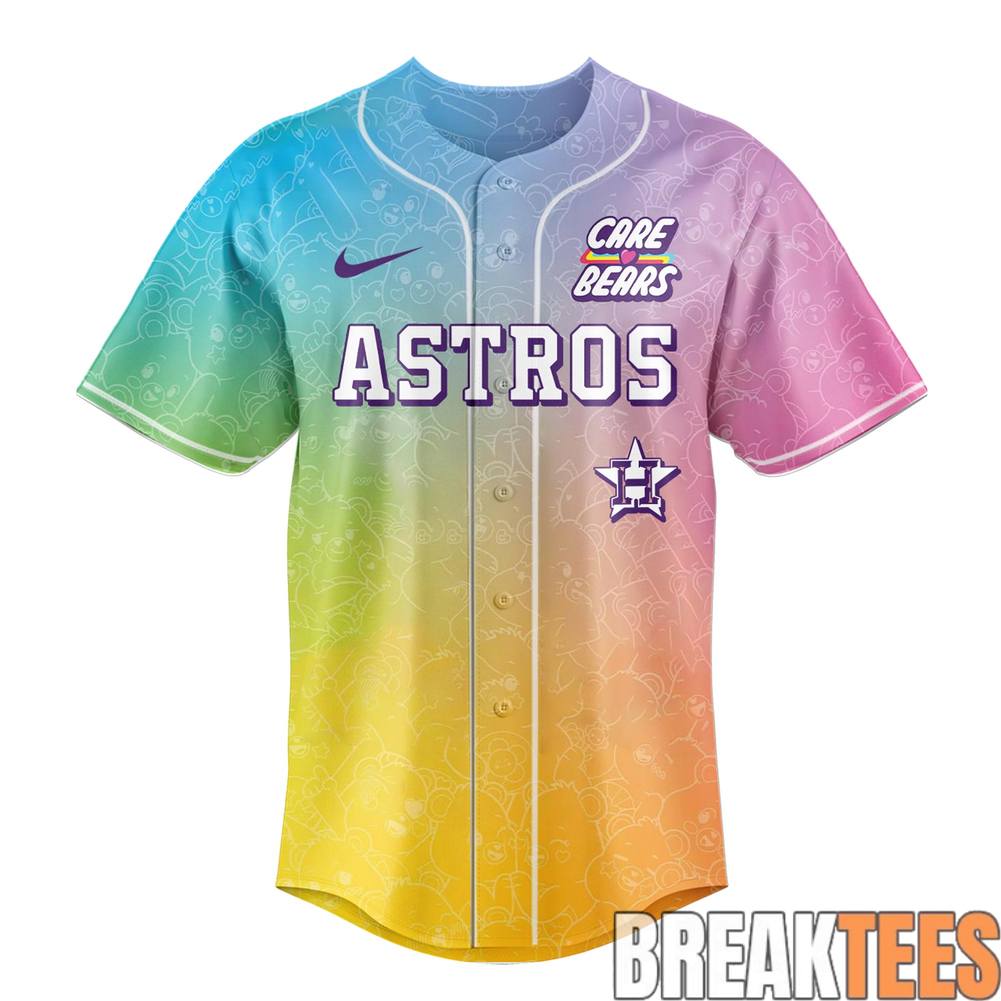 Houston Astros Care Bears Night Custom Baseball Jersey