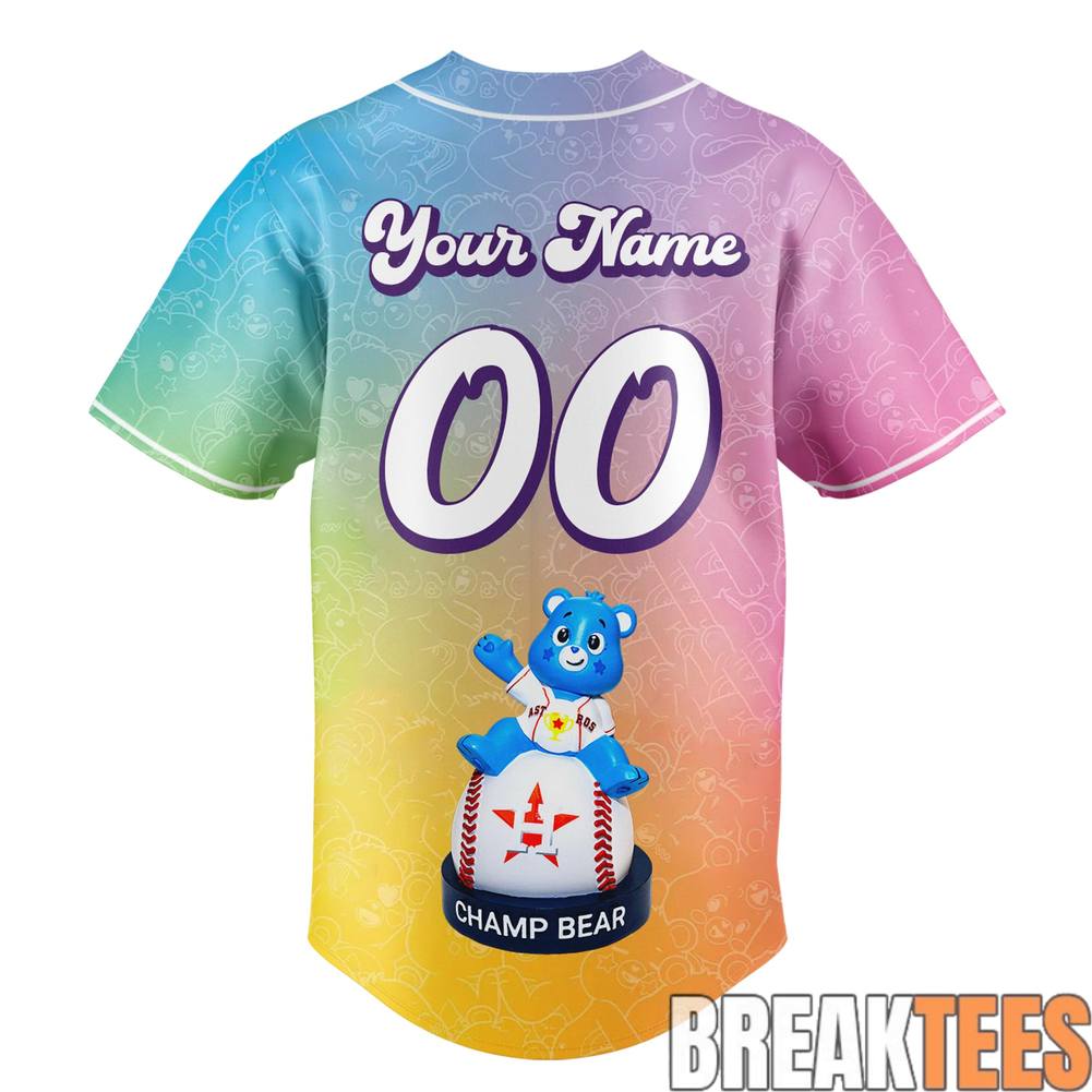 Houston Astros Care Bears Night Custom Baseball Jersey