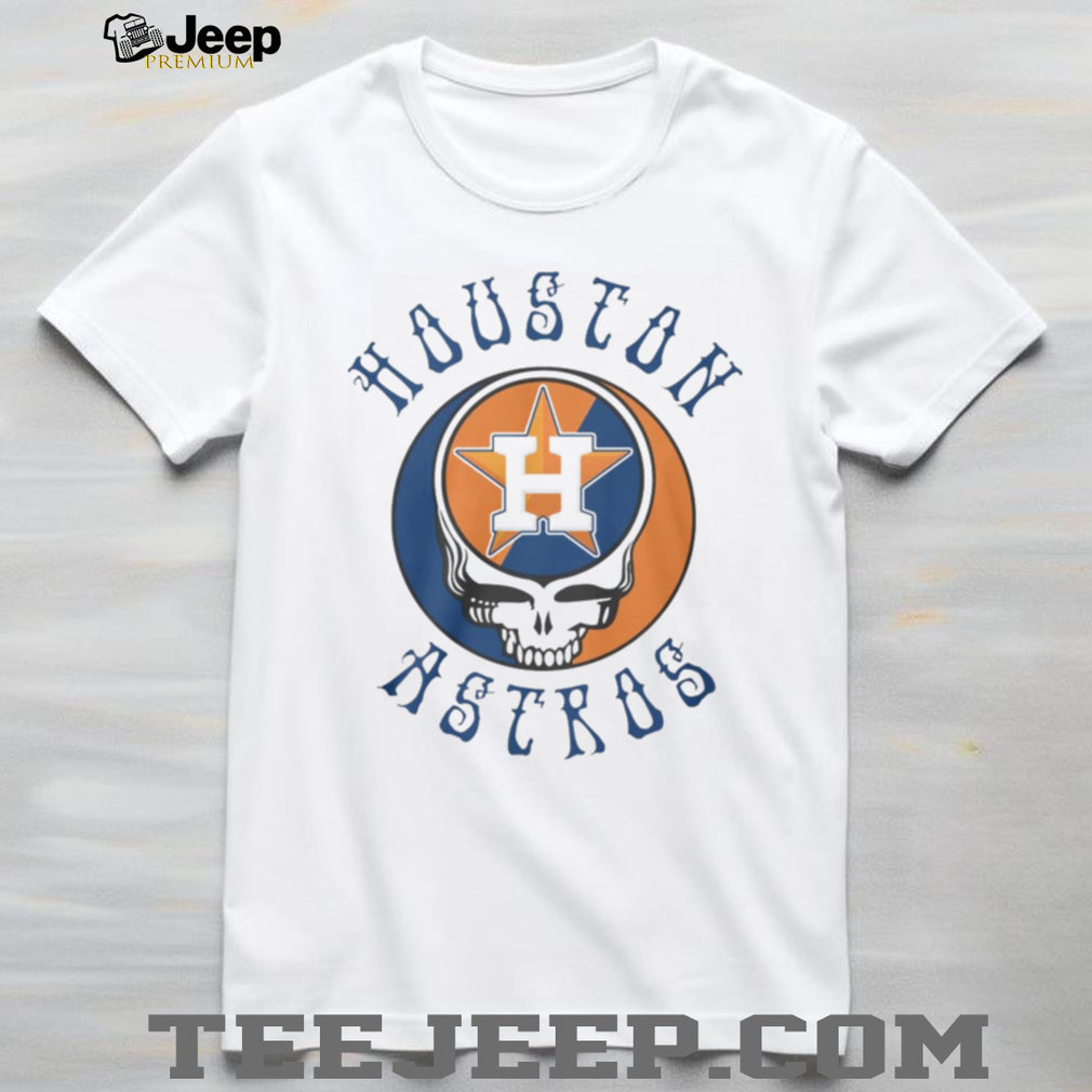 Houston Astros Grateful Dead Steal Your Face Mashup White T Shirt