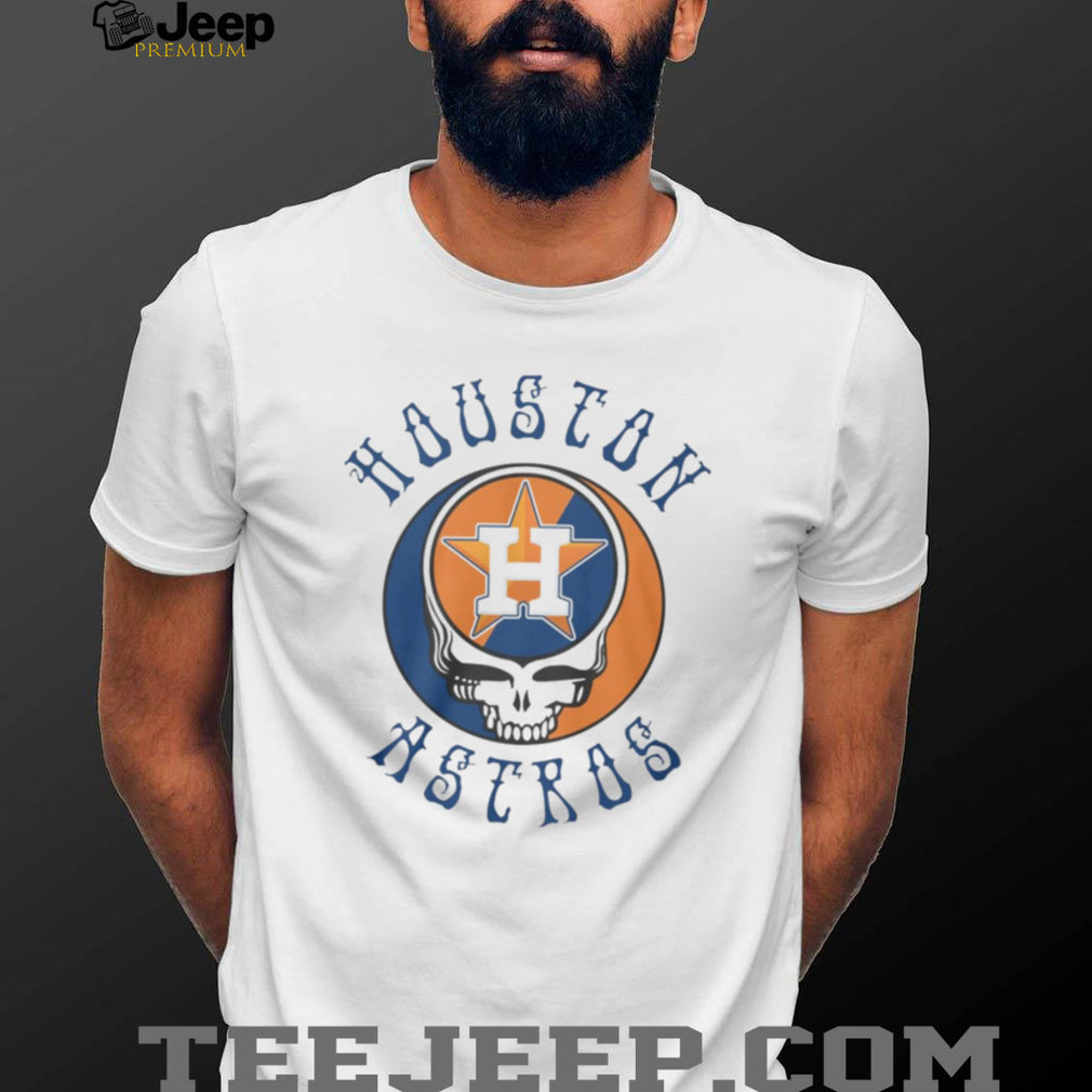 Houston Astros Grateful Dead Steal Your Face Mashup White T Shirt