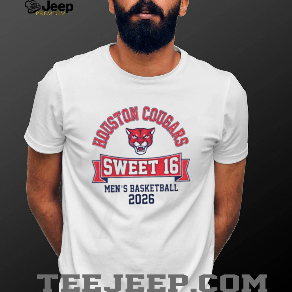 Houston Cougars 2026 Men’s Basketball Sweet 16 Red Banner T Shirt