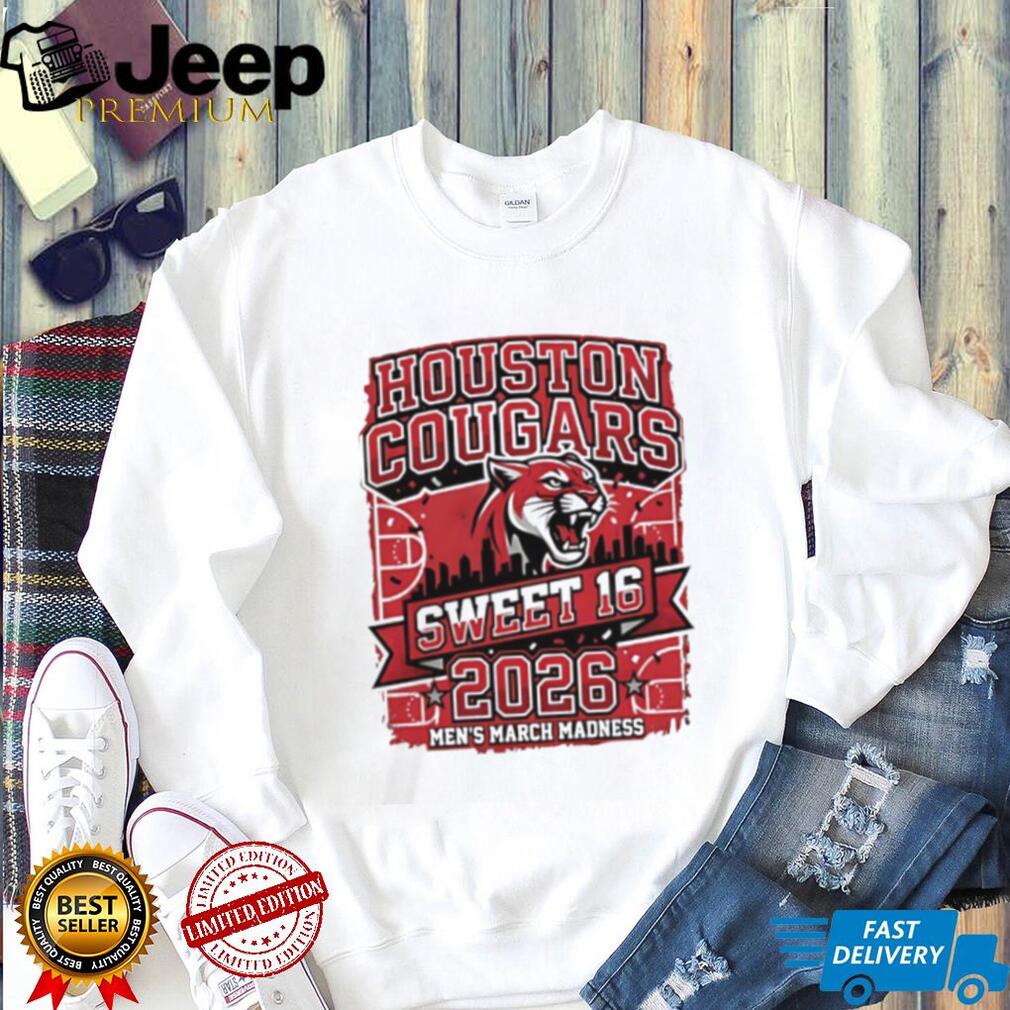 Houston Cougars 2026 Men’s March Madness Sweet 16 Skyline T Shirt