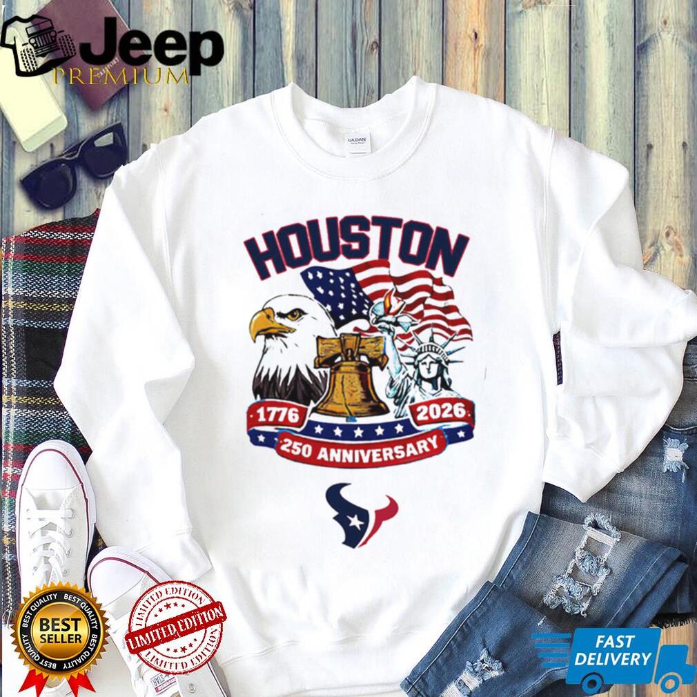 Houston Texans 250th Anniversary 1776 2026 USA Patriotic Custom Jersey T Shirt