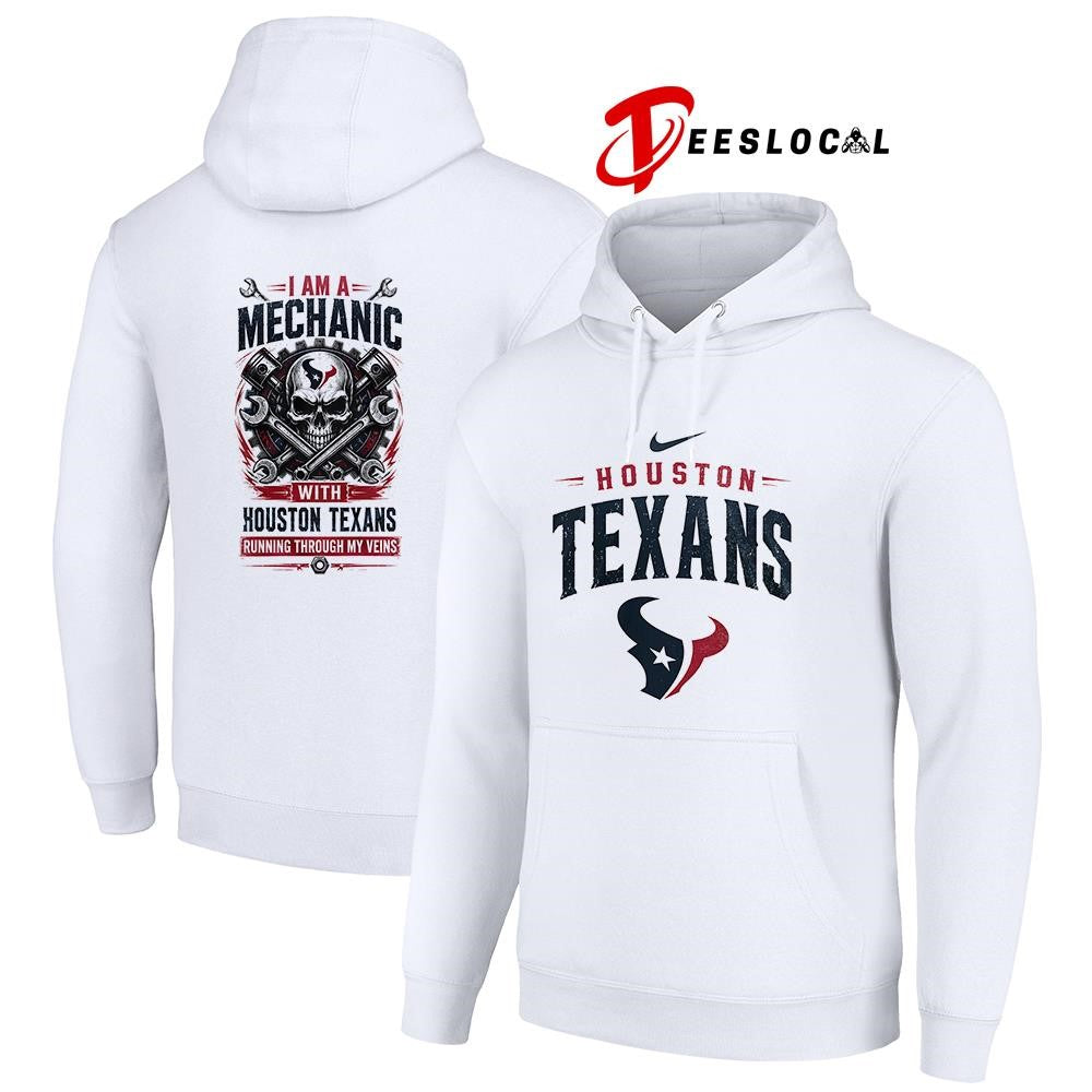 Houston Texans I am a mechanic running through my veins skeleton shirt