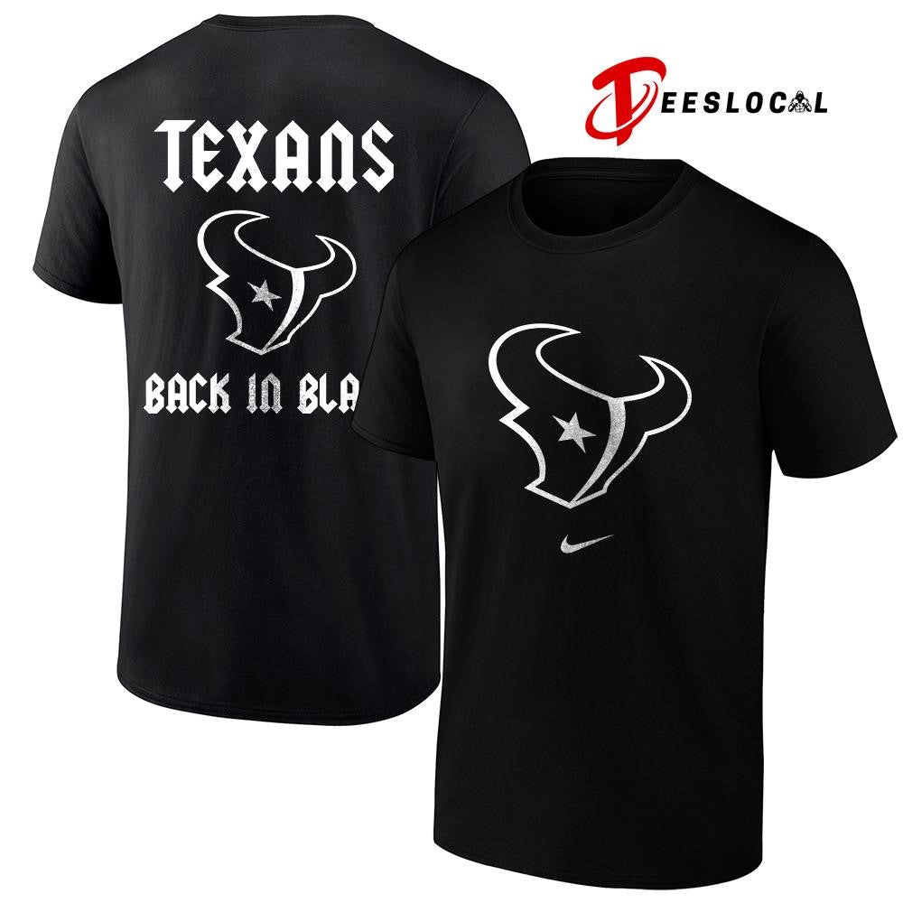 Houston Texans back in black logo shirt