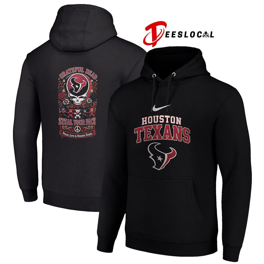 Houston Texans x Grateful Dead steal your face peace love logo shirt