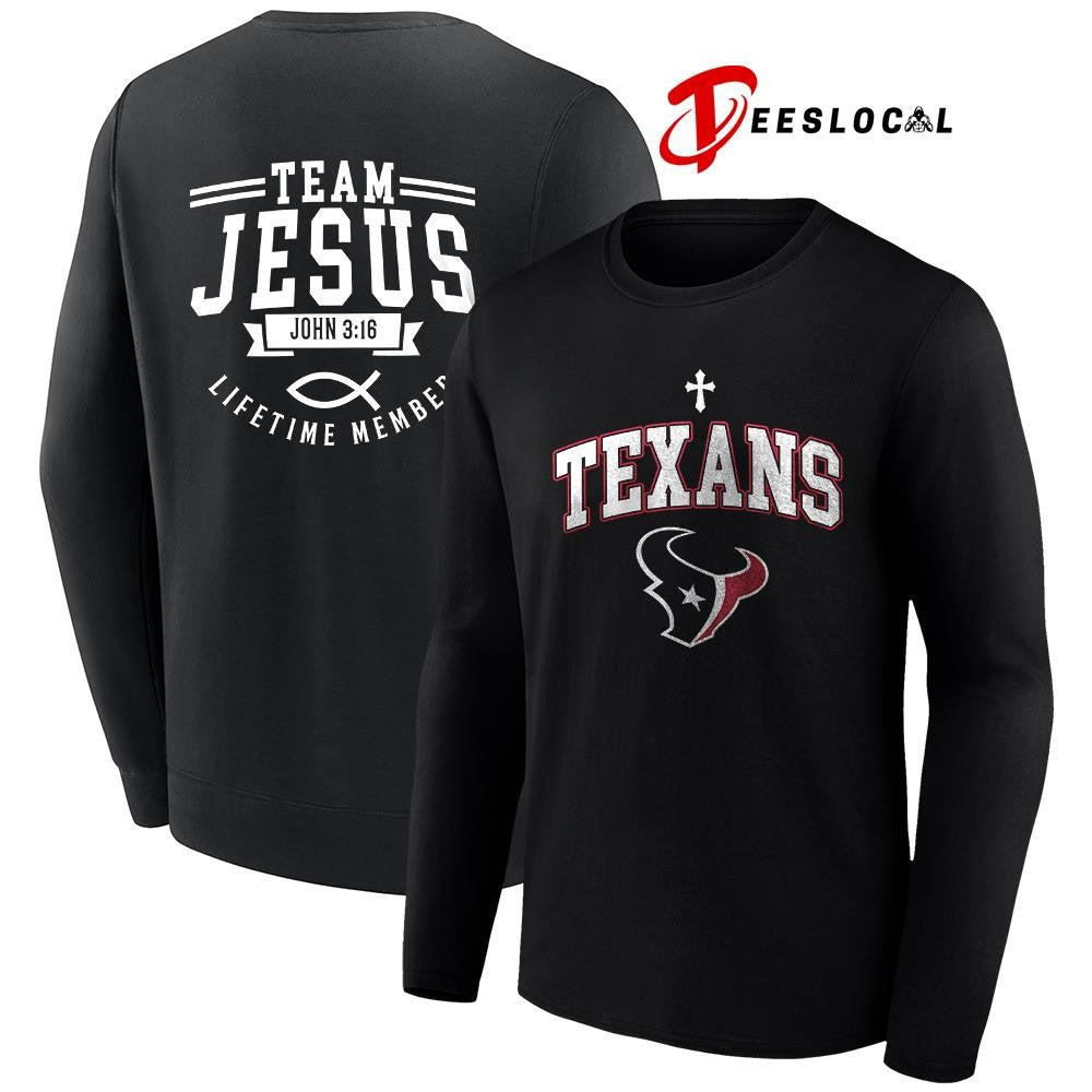Houston Texans x team Jesus lifetime member John 3 16 logo shirt