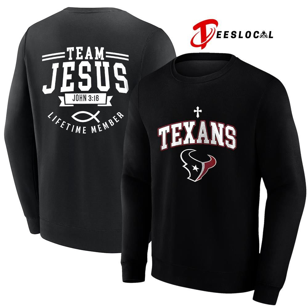 Houston Texans x team Jesus lifetime member John 3 16 logo shirt