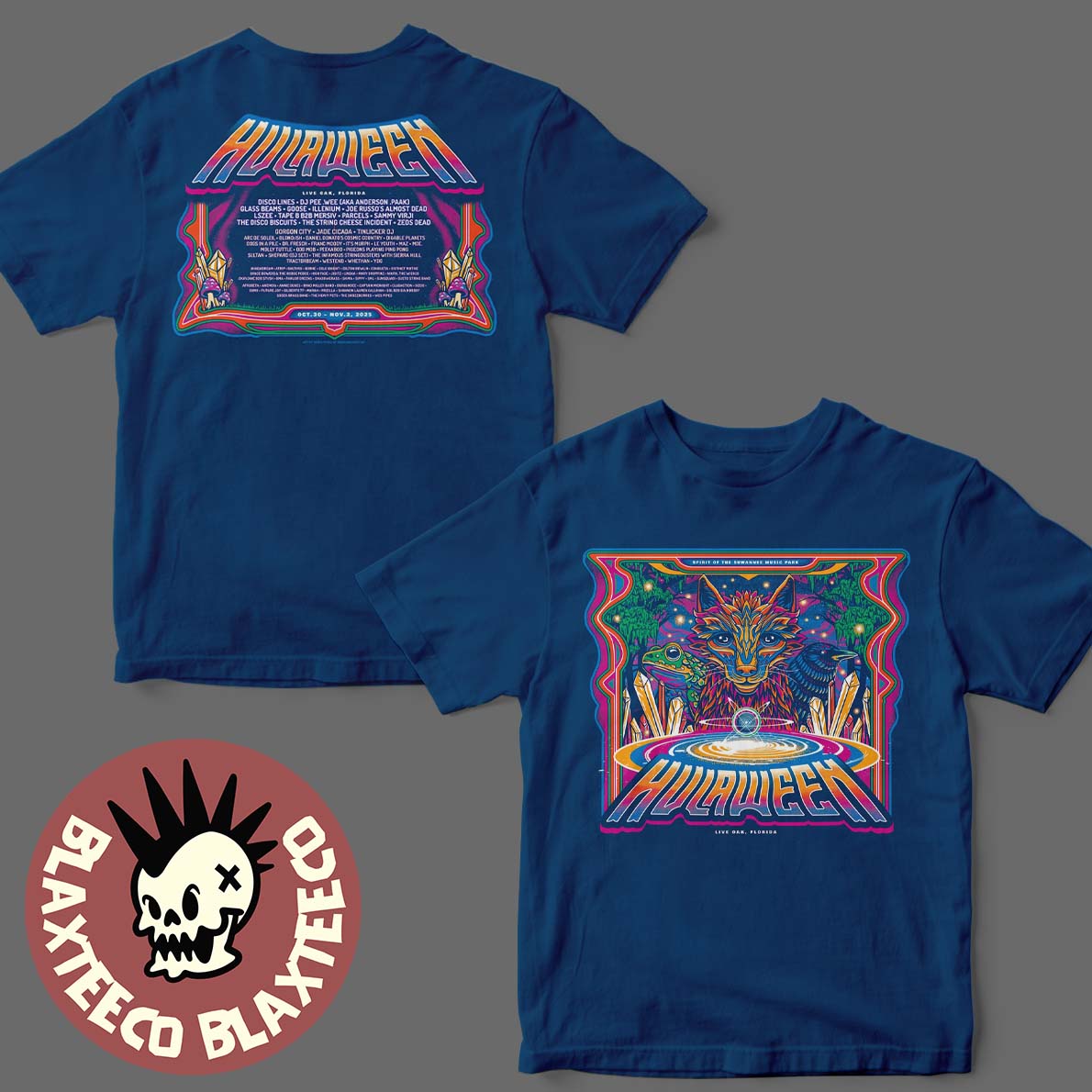 Hulaween Give Back To The Swamp Live Oak Florida 2025 From October 30 To November 2 2025 Spirit Of The Suwannee Music Park Two Sided T-Shirt