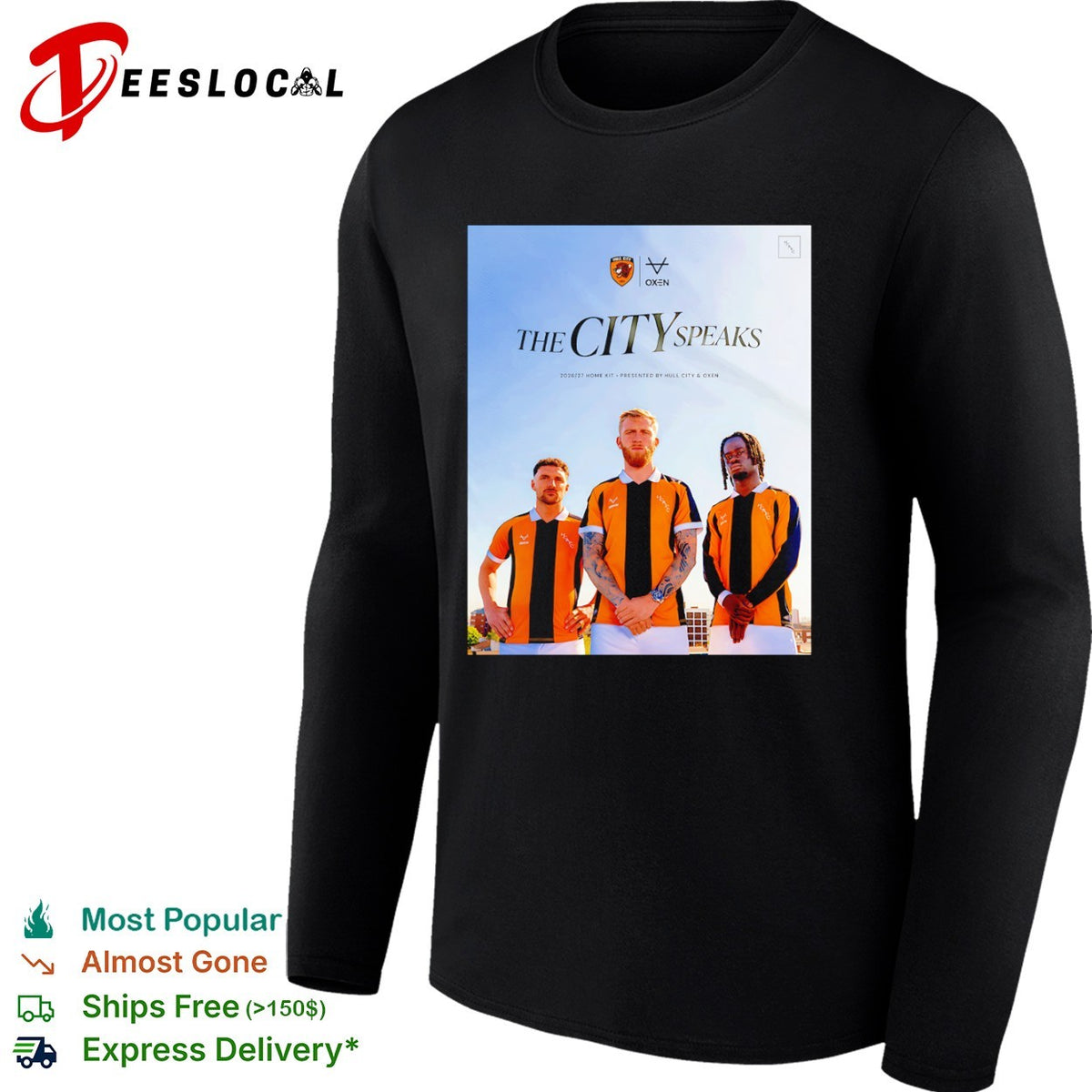 Hull City the city speaks soccer players shirt
