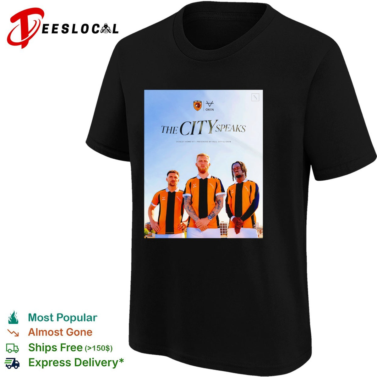 Hull City the city speaks soccer players shirt