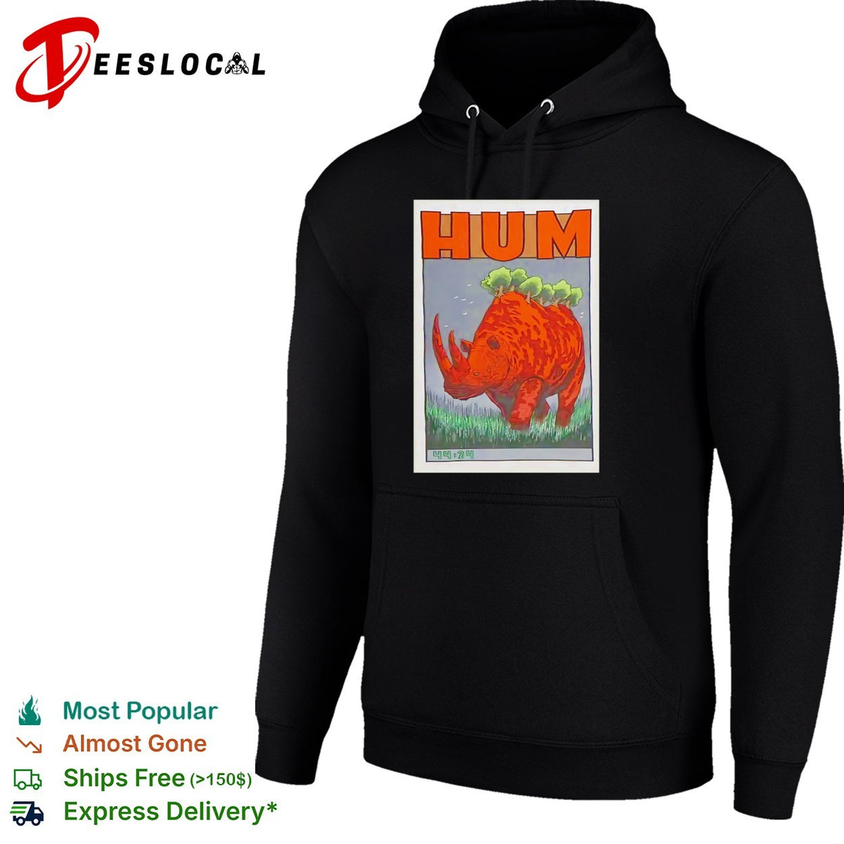 Hum 44 24 Rhino Forest Illustration Band Tour Music Poster Indie Rock Music shirt