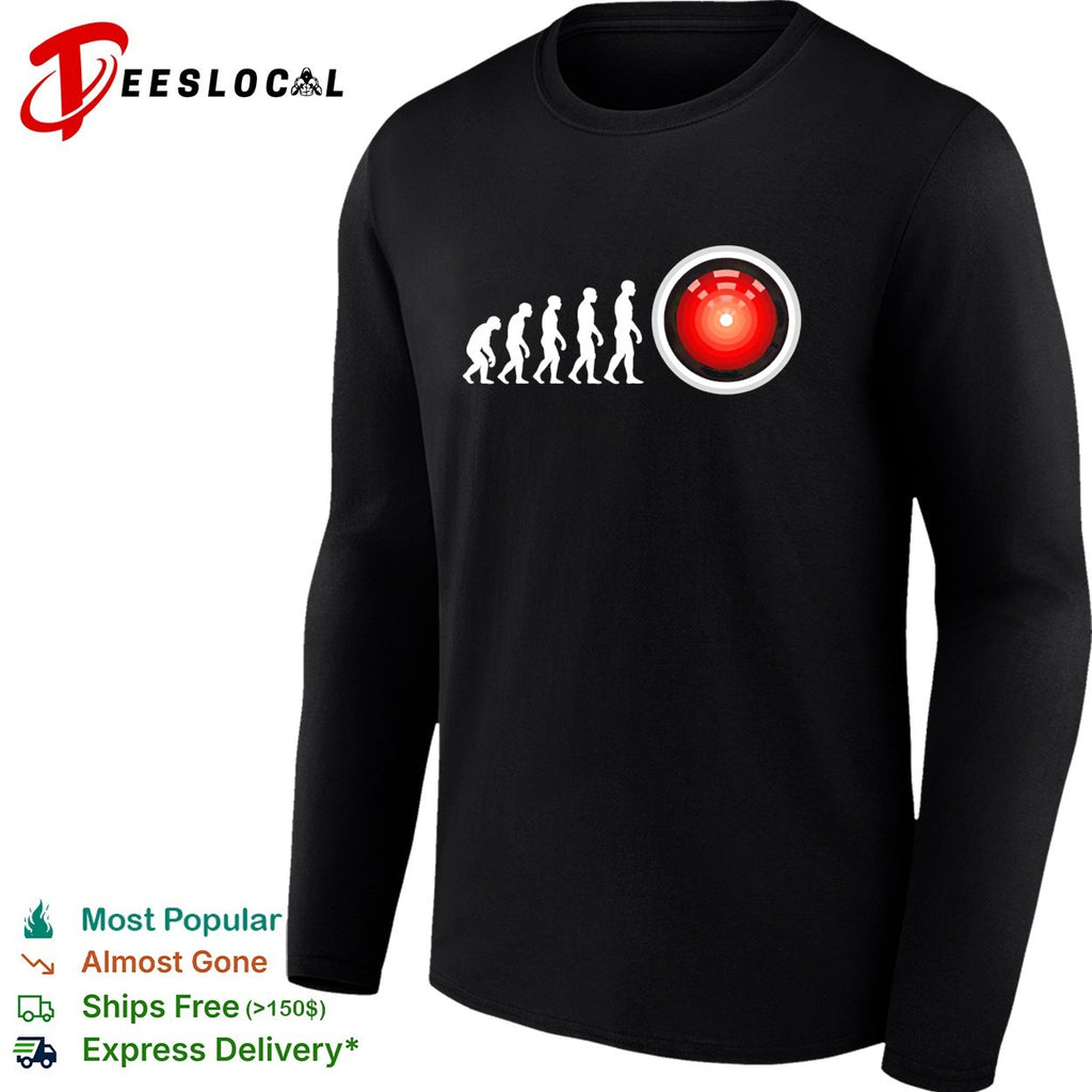 Human evolution to HAL 9000 AI 2001 Space Odyssey humor shirt