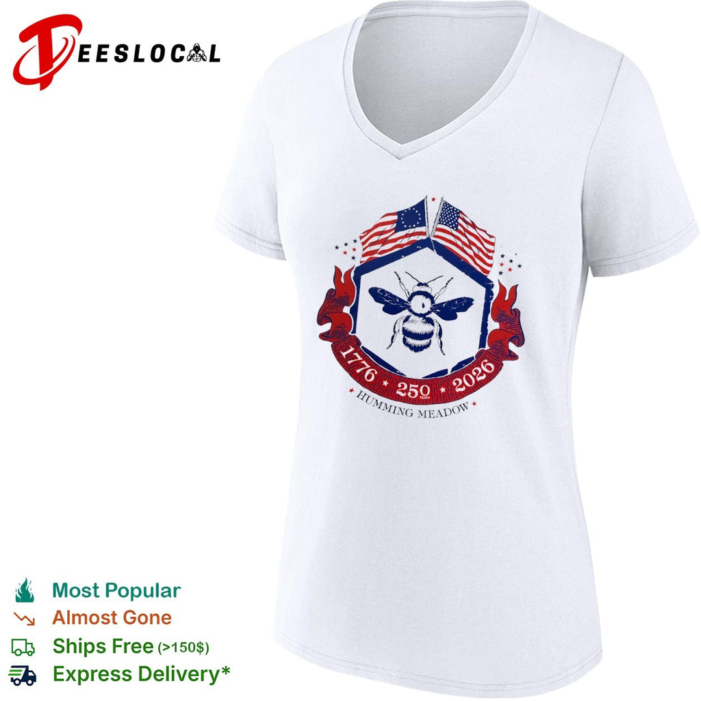 Humming Meadow 1776 250 2026 American Bee Patriotic Semiquincentennial Anniversary shirt
