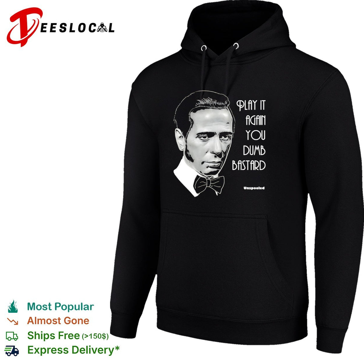 Humphrey Bogart Casablanca Play it again you dumb bastard Unspooled funny shirt