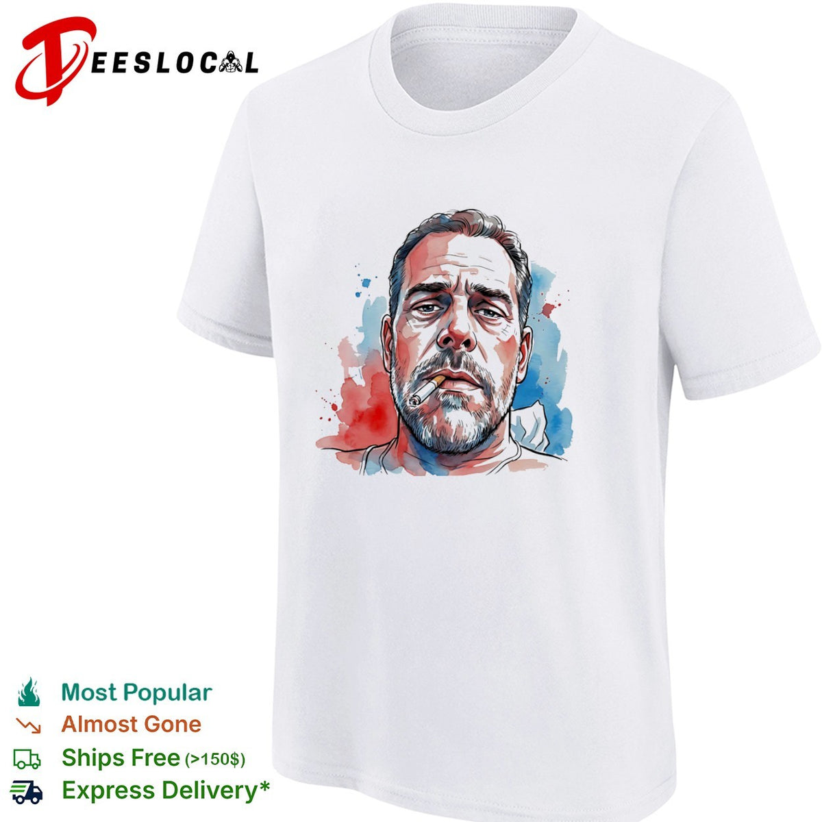 Hunter Biden Watercolor Portrait Politicalshirt