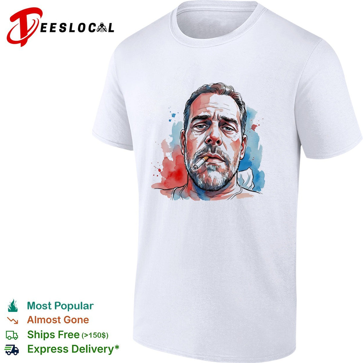 Hunter Biden Watercolor Portrait Politicalshirt