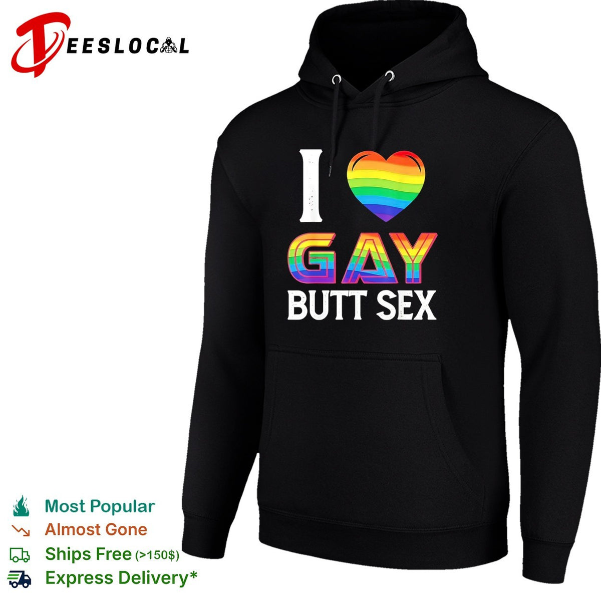 I Love Gay Butt Sex Rainbow Heart shirt