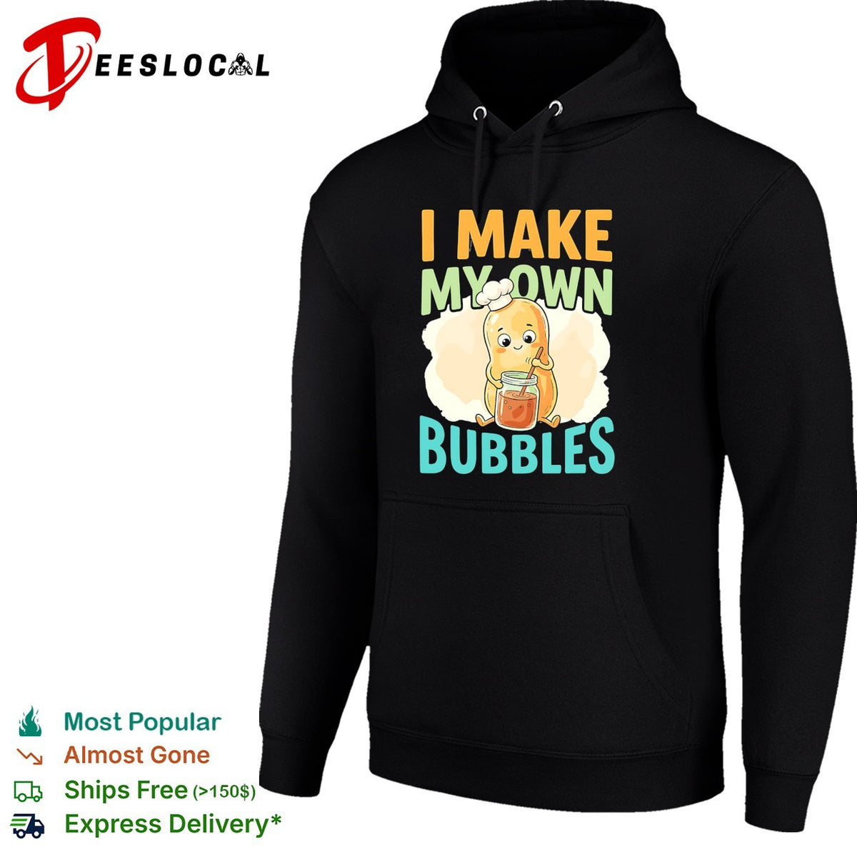 I Make My Own Bubbles Cute Potato Chef Culinary Food Kitchen Funny Joke Shirt