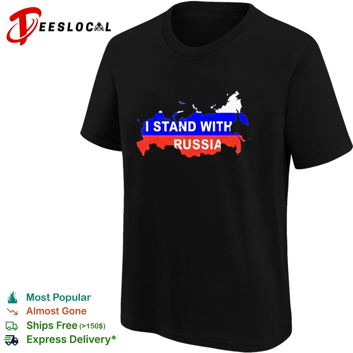I Stand With Russia Map Flag Patriotic Nationalism Nation Country Political shirt