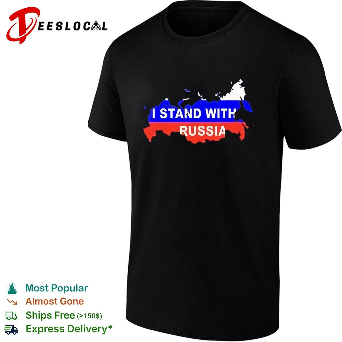 I Stand With Russia Map Flag Patriotic Nationalism Nation Country Political shirt