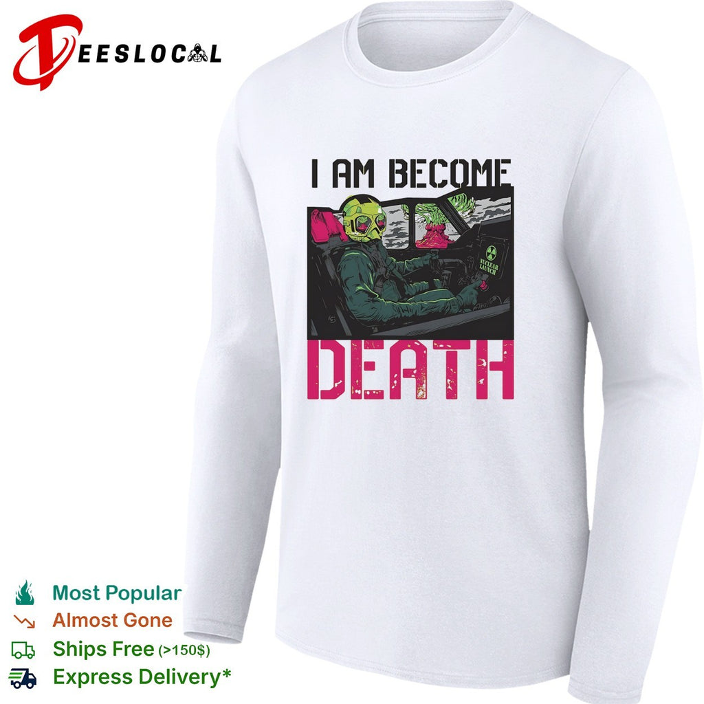 I am become death toxic gas mask driver behind the wheel neon colors graphic shirt