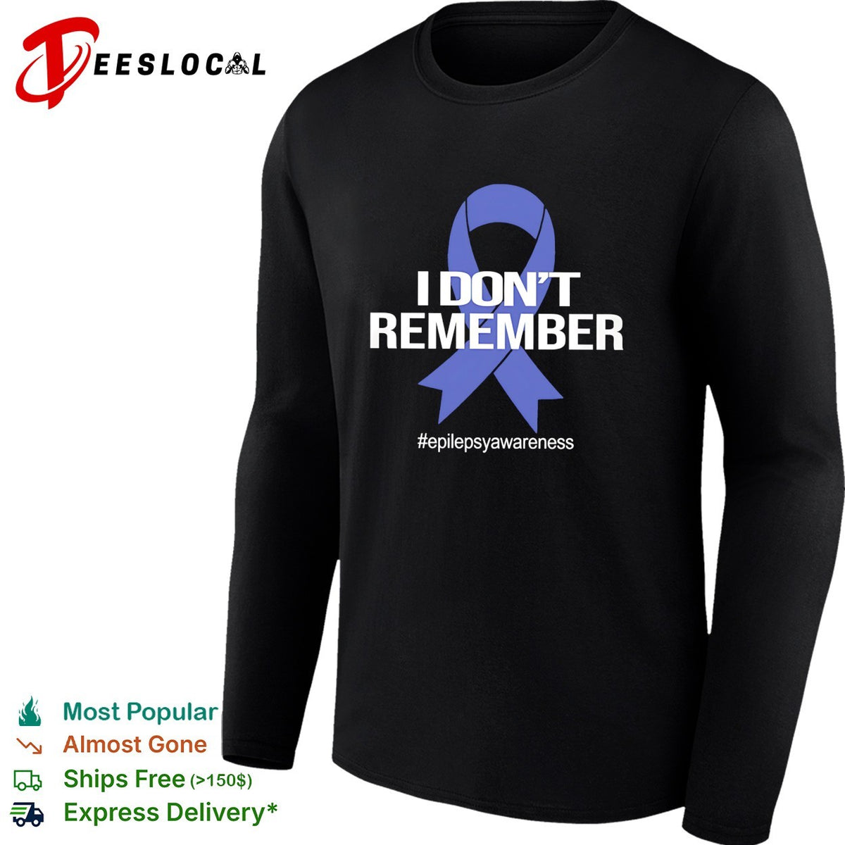 I don’t remember epilepsy awareness ribbon bold text shirt