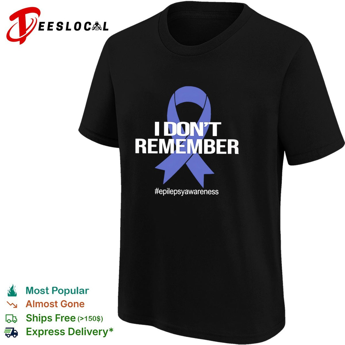 I don’t remember epilepsy awareness ribbon bold text shirt