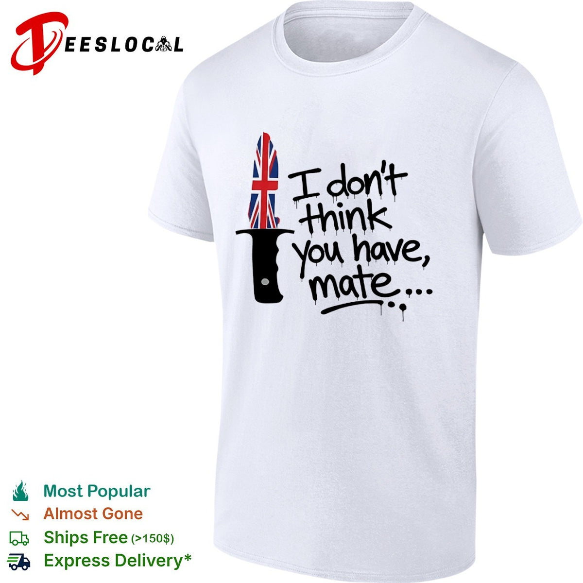 I don’t think you have mate UK Union Jack flag knife blade graphic print shirt