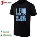 I find your lack of logic disturbing blue bold text shirt