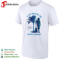 I go back beach silhouette guitar palm trees poster shirt