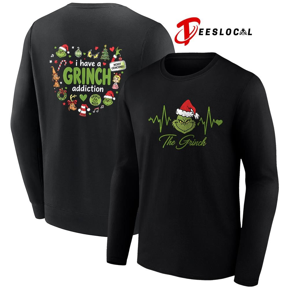 I have a Grinch addiction heartbeat signs shirt