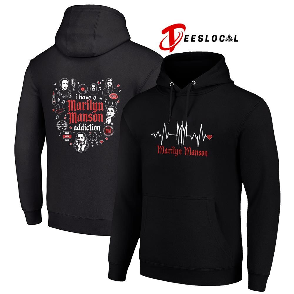 I have a Marilyn Manson addiction heartbeat signs shirt