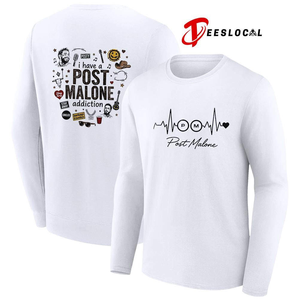 I have a Post Malone addiction heartbeat signs shirt