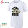 I lived through grunge plaid flannel shirt road sign nostalgia humor shirt