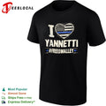 I love Yannetti FreeOmalley Thin Blue Line Heart Police Support shirt