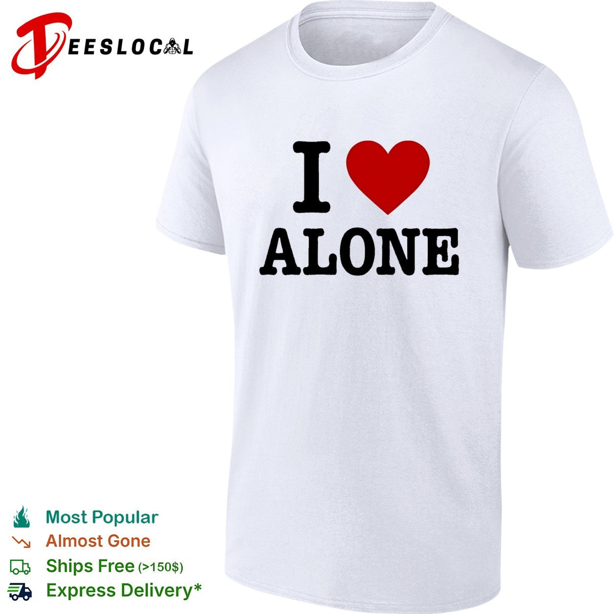I love alone introvert heart humor shirt