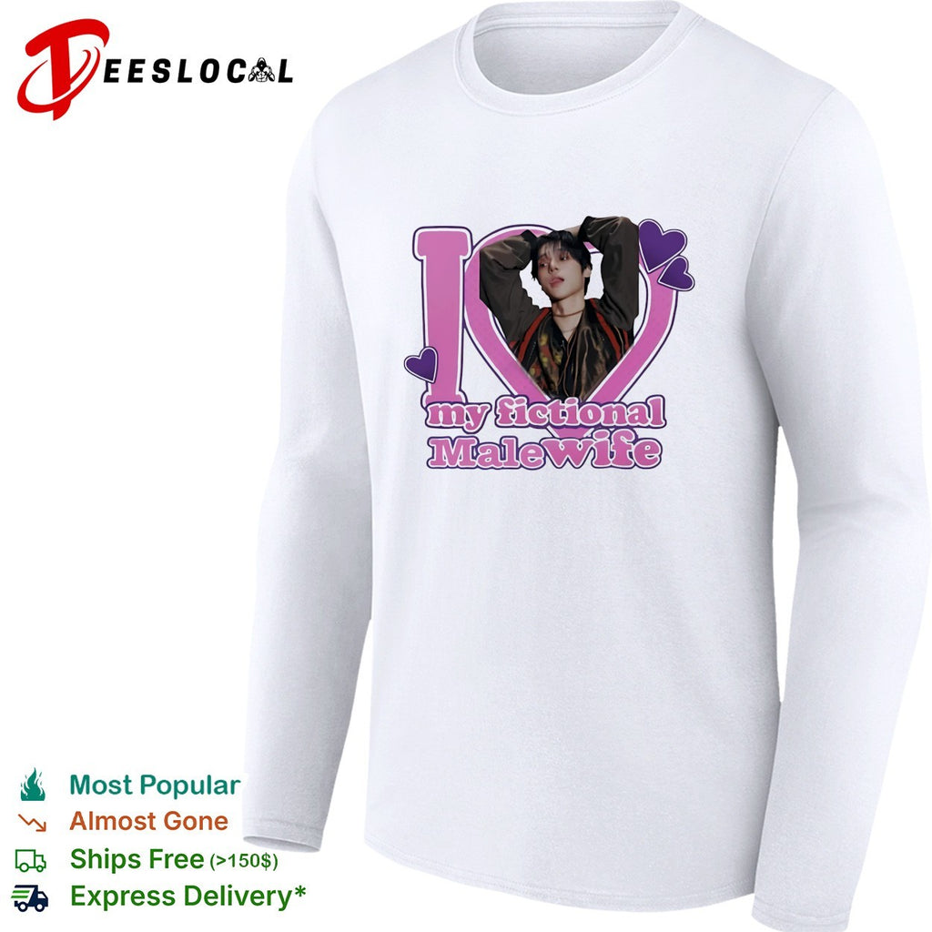 I love my fictional male wife K pop idol photo hearts shirt