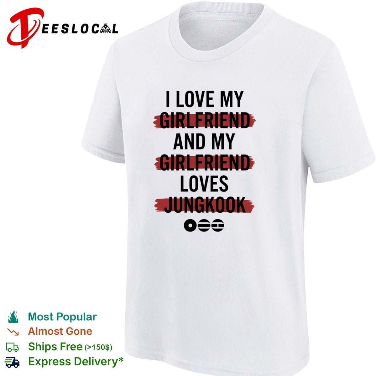 I love my girlfriend and my girlfriend loves Jungkook BTS music shirt